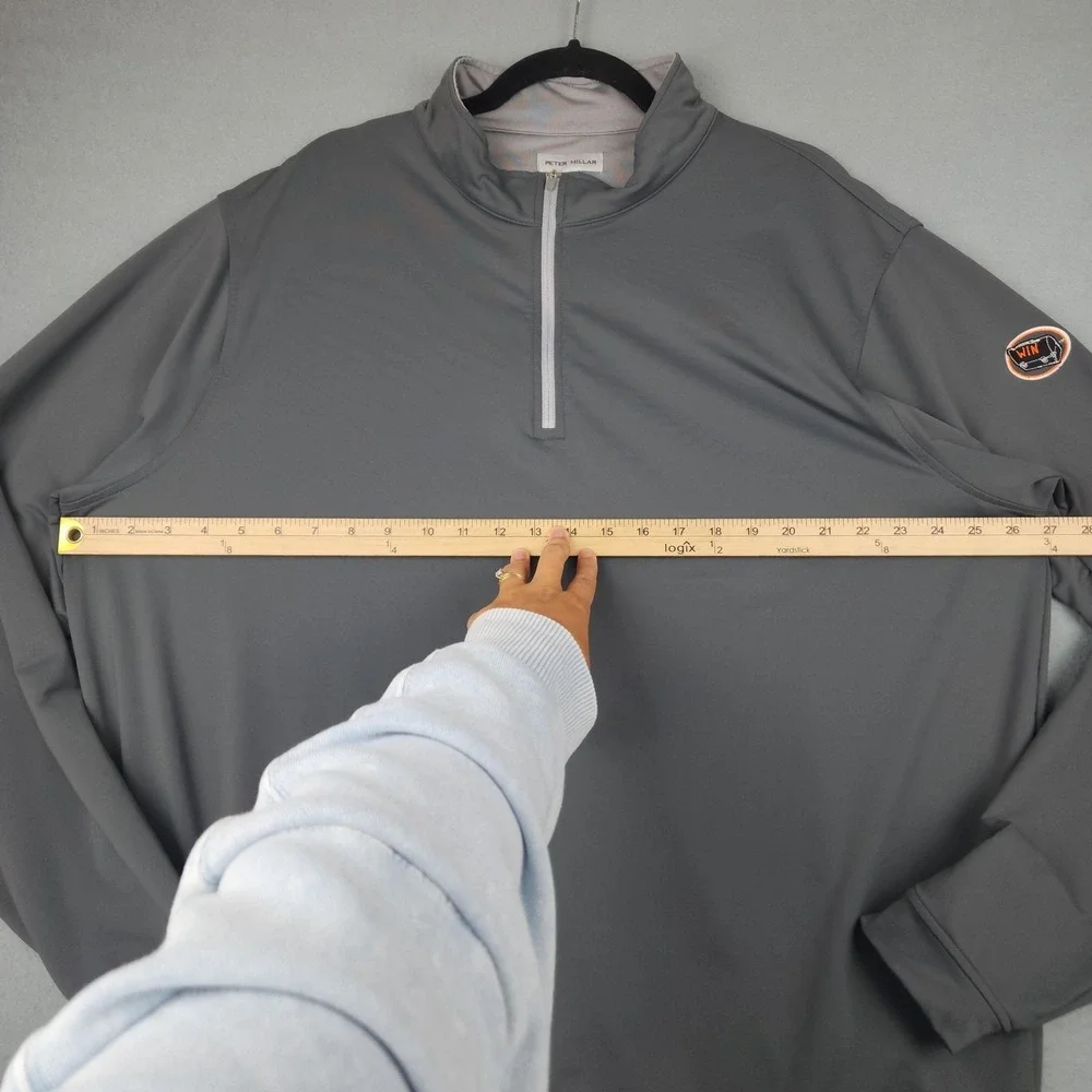 Peter Millar Pullover Mens 2XL Gray Quarter Zip Golf Stretch Layer MECEK40 